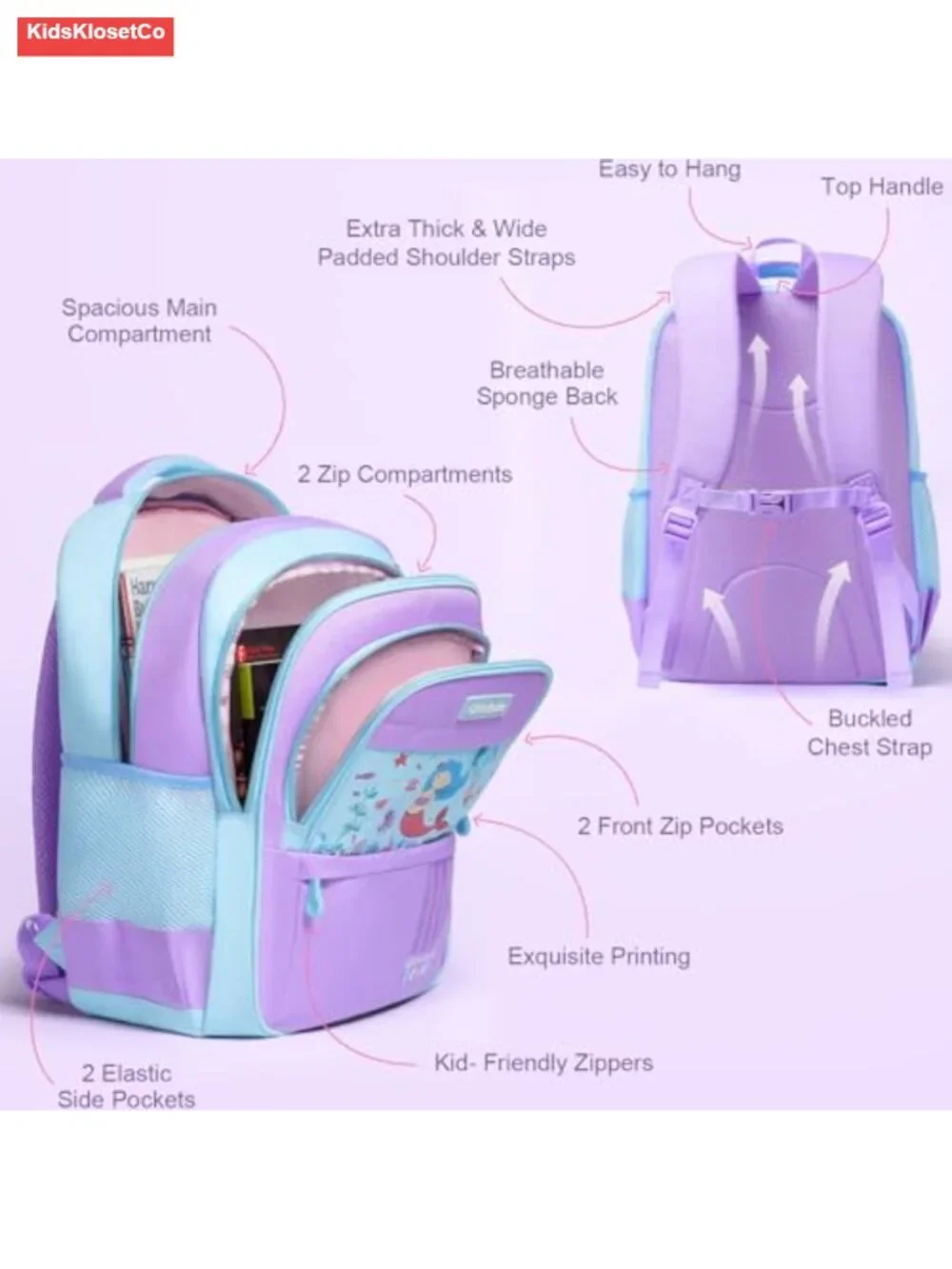 Kids Backpack Set with Lunch Box and Pencil Pouch